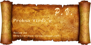 Proksa Virág névjegykártya